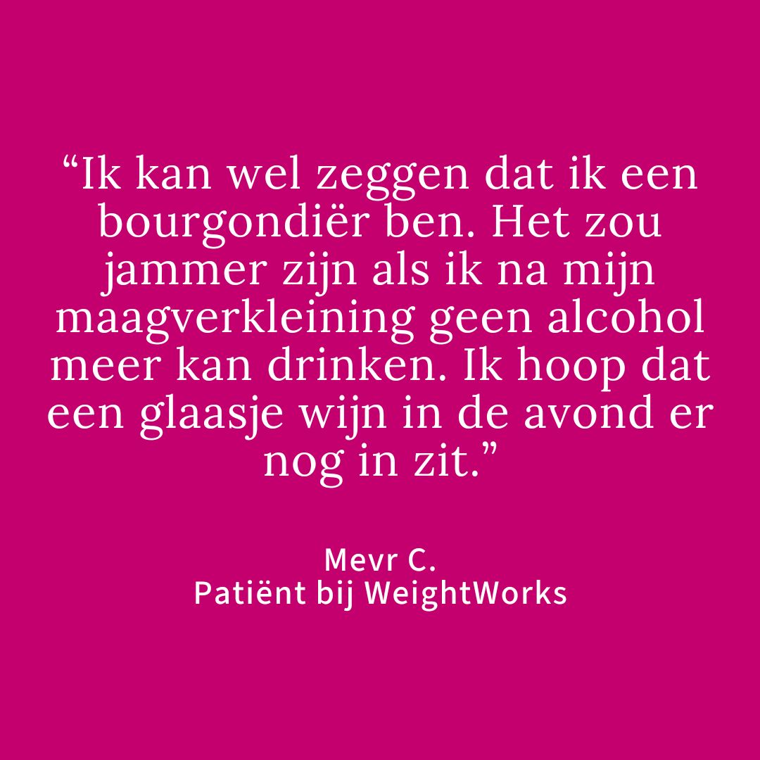 Quote alcohol drinken na een maagverkleining, kan dit nog?