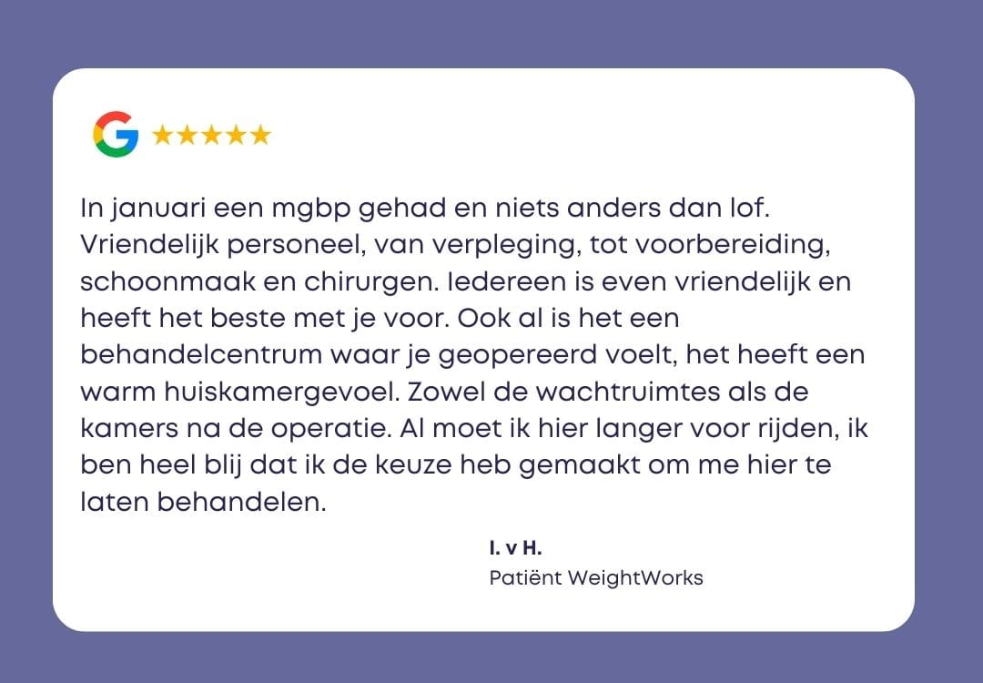 Obesitas Kliniek Venlo review van patient over een maagverkleining